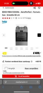 BEKO FBE6133XSNL Gasfornuis 60 cm, Witgoed en Apparatuur, Fornuizen, Minder dan 85 cm, 60 cm of meer, Nieuw, Gas