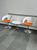 Kasteel design stoelen + tafeltje (zie foto’s), Grijs, Twee, Ophalen of Verzenden, Zo goed als nieuw