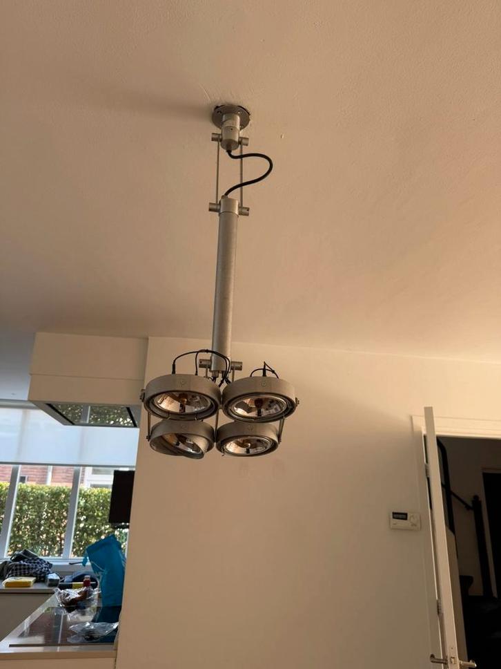 2x Industriële Plafondlamp Nomad Modular met Vier Spots, Huis en Inrichting, Lampen | Hanglampen, Gebruikt, 50 tot 75 cm, Metaal