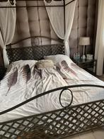 Hemelbed compleet met matrassen nieuw staat enz, Huis en Inrichting, 160 cm, Romantisch, Gebruikt, Bruin