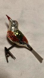 Vintage antieke kerstbal, vogeltje groen koper, Diversen, Kerst, Ophalen of Verzenden, Zo goed als nieuw