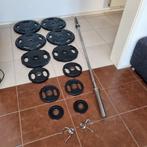 Olympische halterset 142,5kg, Sport en Fitness, Fitnessmaterialen, Ophalen, Gebruikt, Benen, Halterset