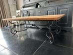 Teak Salontafel met IJzeren Frame, Huis en Inrichting, Ophalen, Gebruikt, 100 tot 150 cm, 50 tot 75 cm