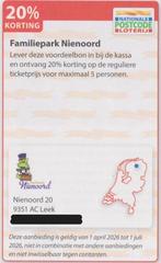 Familiepark Nienoord, Leek. 20% korting. Postcodeloterij bon, Drie personen of meer, Kortingskaart