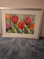 Tulpen Aquarel Schilderij, Ophalen of Verzenden