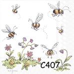 Servetten decoupage/bullet journal – bijtjes C407, Verzenden, Nieuw, Materiaal