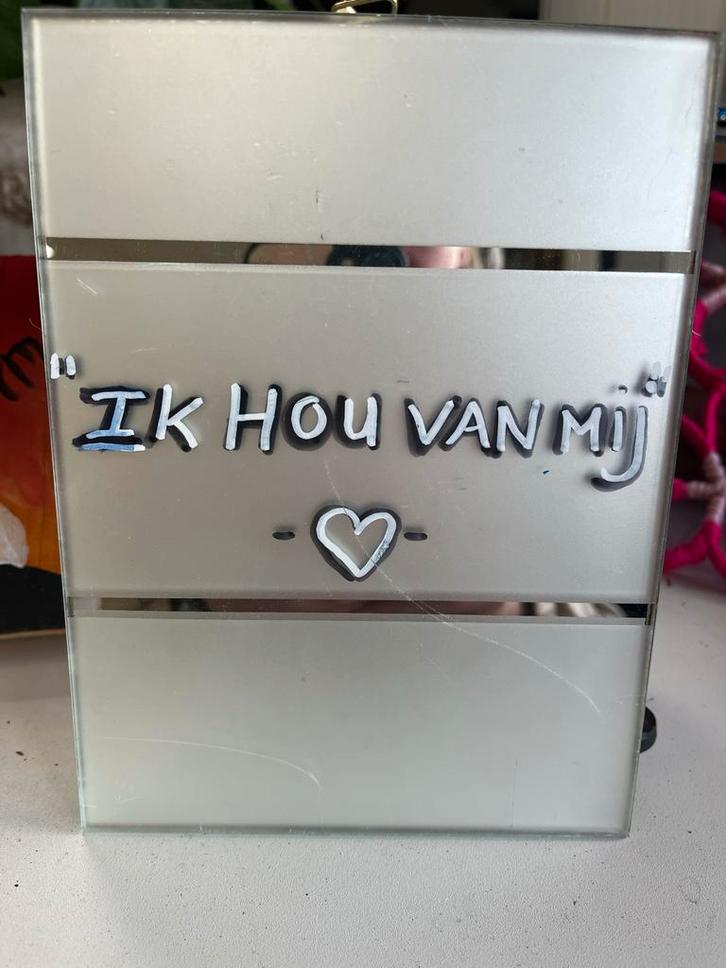 Tegel met Spreuk "Ik Hou Van Mij", Huis en Inrichting, Woonaccessoires | Overige, Gebruikt, Ophalen of Verzenden