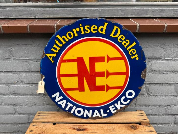 Vintage National-Ekco Emaille Reclamebord, Antiek en Kunst, Antiek | Emaille, Ophalen of Verzenden