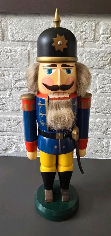 Notenkraker soldaat blauw 36cm Seiffener Volkskunst Erzgebe beschikbaar voor biedingen
