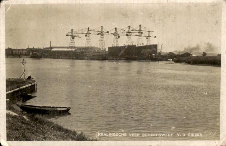 Kralingsche veer - Giesen Scheepswerf, Verzamelen, Ansichtkaarten | Nederland, Ongelopen, Zuid-Holland, Voor 1920, Ophalen of Verzenden
