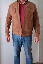 Camel kleurige nubuck leren jas. Maat 56., Ophalen of Verzenden, Gedragen, Maat 56/58 (XL), Bruin