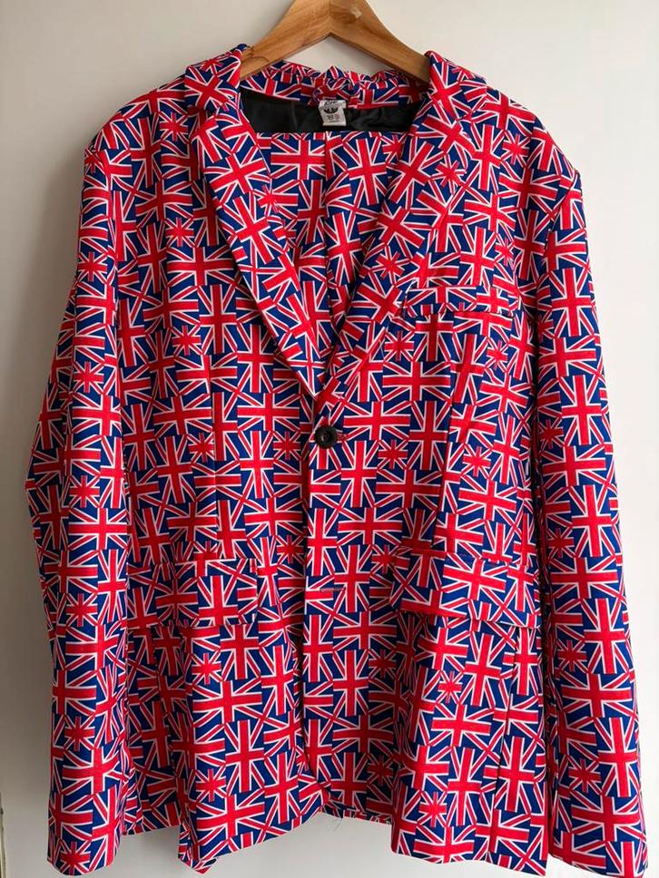 Engelse vlag kostuum carnaval pak suit UK British, Kleding | Heren, Carnavalskleding en Feestkleding, Zo goed als nieuw, Kleding