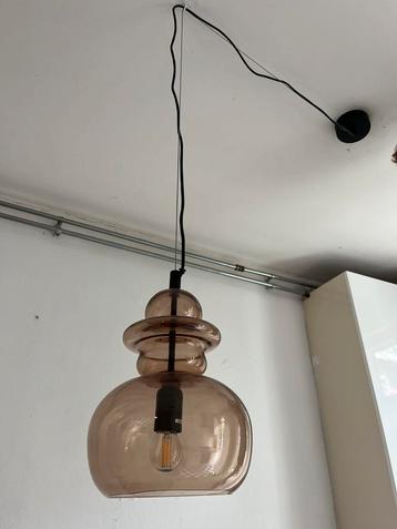 Retro hanglamp vintage bruin glas