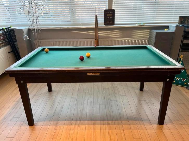 Wilhelmina biljarttafel, Sport en Fitness, Biljarten en Poolen, Gebruikt, Biljarttafel, Ophalen