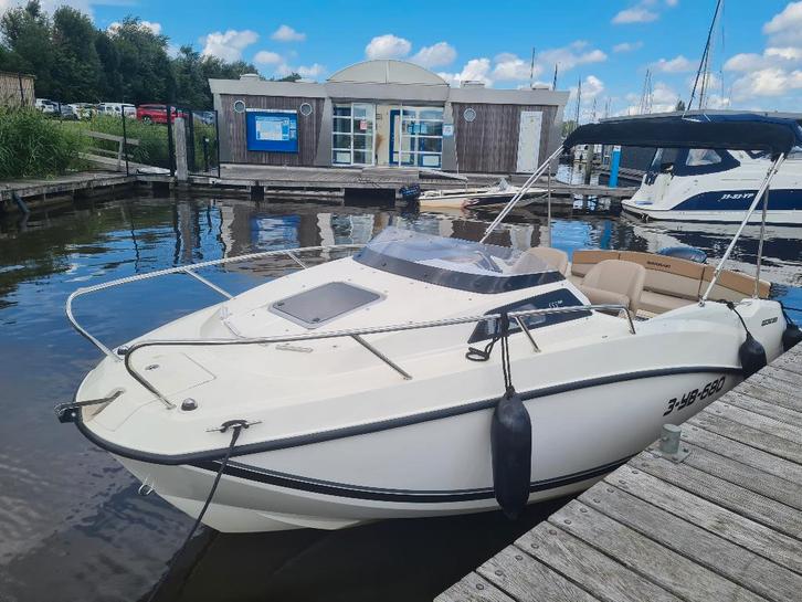 Quicksilver 555 Active Cabin (2018) | Mercury 115 PK, Watersport en Boten, Motorboten en Motorjachten, Zo goed als nieuw, Polyester