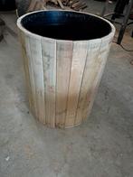 Mooie houten bloembakken, Ophalen, Minder dan 60 cm, Rond, Zo goed als nieuw