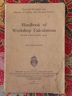 Handbook Workshop Calculations oud boekje uit Engeland 1942.