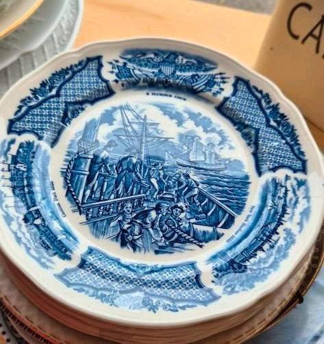 Set van 6 vintage Alfred Meakin “Fair Winds” gebaksbordjes, Antiek en Kunst, Antiek | Servies los, Verzenden