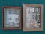 Schilderijen 2x verdiept met atelier afbeelding mode, Ophalen of Verzenden