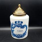 Fraaie Oud Delft Tabakspot Recht Model Koperen Deksel  19cm, Ophalen of Verzenden