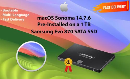 macOS Sonoma 14.7.6 Voor-Geïnstalleerde SSD 1 TB macOS OSX, Computers en Software, Besturingssoftware, Nieuw, MacOS, Ophalen of Verzenden
