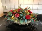 Kunst bloemstuk met koperen schaal, Ophalen, Zo goed als nieuw