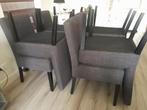 Set van 8 zwarte/ donkergrijze stoelen, Ophalen, Hout, Gebruikt, Zwart