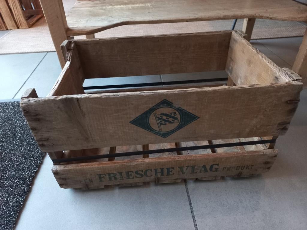 Mooie Friesche Vlag oude kist hout brocante,, Ophalen of Verzenden