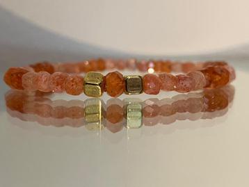 Edelsteen armband met zonnesteen en mandarijn granaat beschikbaar voor biedingen