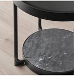 Ronde Bijzettafel Zwart, glazen blad, Minder dan 55 cm, Gebruikt, Rond, Ophalen