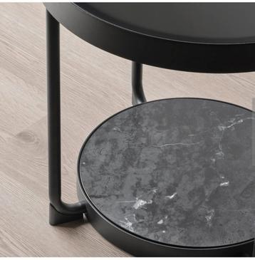 Ronde Bijzettafel Zwart, glazen blad beschikbaar voor biedingen