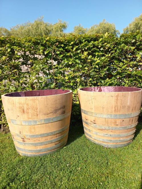 Eikenhouten Bloembak Sigaarmodel 2 soorten 137,5 / 150 Liter, Tuin en Terras, Bloembakken en Plantenbakken, Nieuw, Kunststof, Balkon