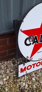 Dubbelzijdig XL emaille reclame bord van Caltex Motor Oil️⛽️, Ophalen, Reclamebord, Gebruikt, .
