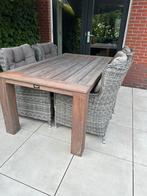 Tuinset - Rough - 4 stoelen - brede poten - 180 X 100 cm, Ophalen, 4 zitplaatsen, Gebruikt, Teakhout