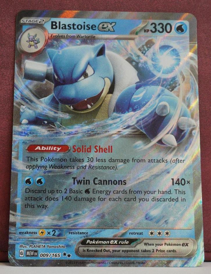 Blastoise EX 006-165 151 Pokémon Kaart, Hobby en Vrije tijd, Verzamelkaartspellen | Pokémon, Nieuw, Losse kaart, Verzenden