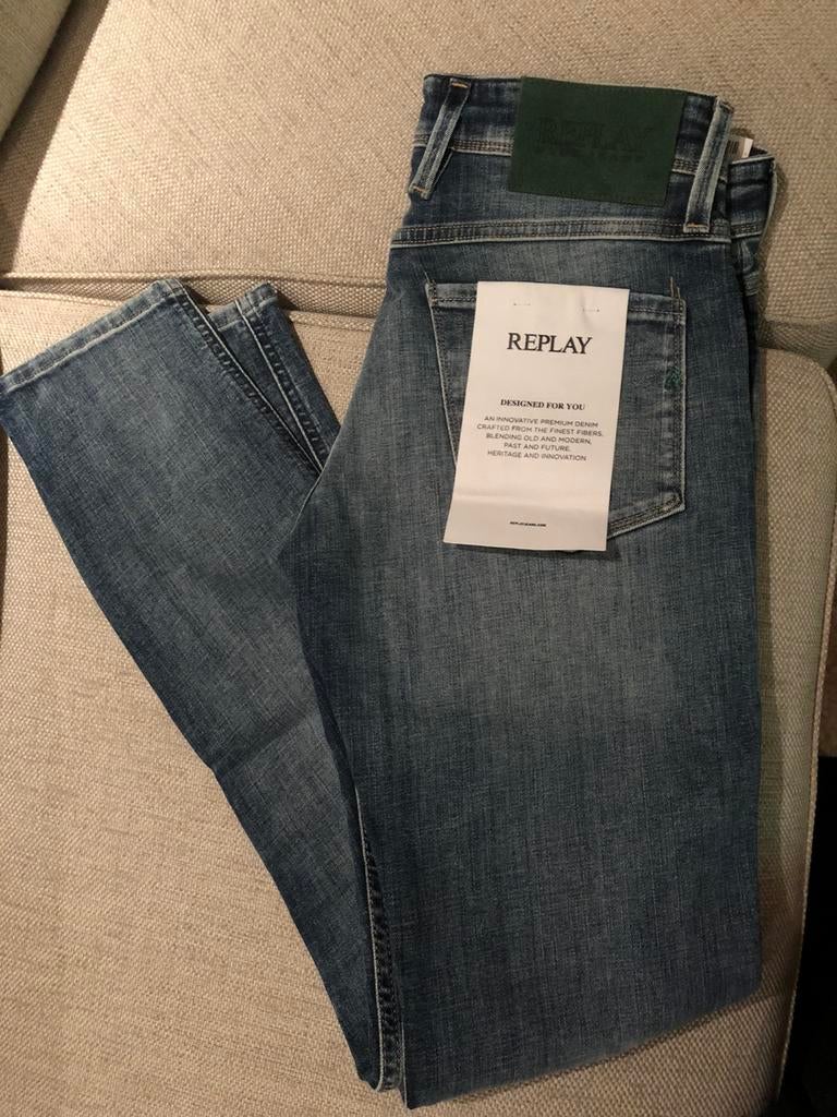 Replay spijkerbroek, Anbass, medium blue, Ophalen of Verzenden, Nieuw, Blauw, Overige jeansmaten