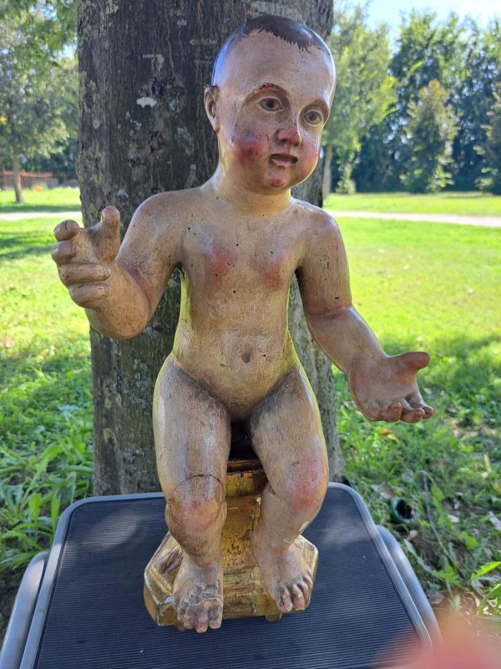Bijzondere Houten 18de Eeuwse Putty, Antiek en Kunst, Antiek | Religie, Ophalen of Verzenden