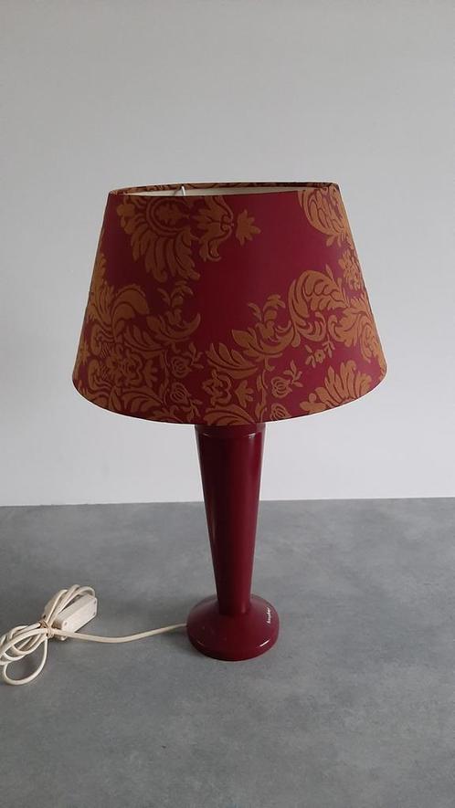 Bony design lampenvoet lamp bordeaux rood art deco, Huis en Inrichting, Lampen | Tafellampen, Zo goed als nieuw, 50 tot 75 cm