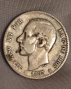 1 Peseta 1885(86) Alfonso XII Spanje, Postzegels en Munten, Verzenden, Overige landen, Zilver