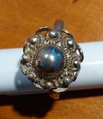 Zilver Zeeuwsknopje ring maat 17mm, 8 knopjes. Vintage ring., Ophalen of Verzenden, Zilver, Ring