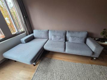 Hoekbank met chaise longue - Grijze stof