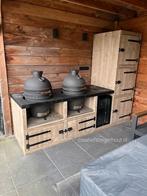 Buitenkeuken steigerhout kamado egg koelkast overkapping, Ophalen of Verzenden, Nieuw, Houtskool, Vrijstaand