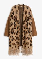 BONPRIX Lang openvallend vest maat 46/48/50 luipaardprint, Bonprix, Zwart, Trui of Vest, Ophalen of Verzenden