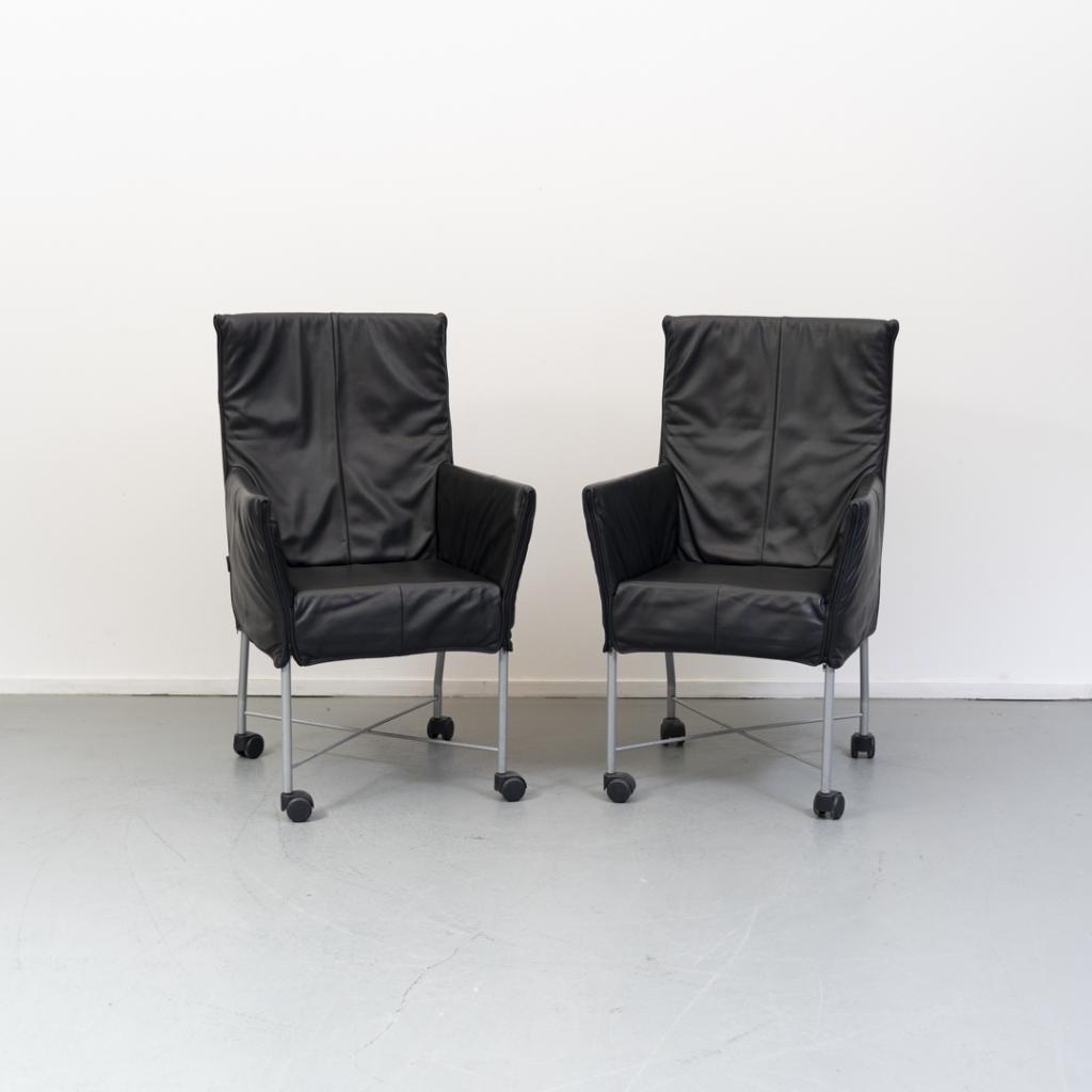 ACTIE!! 75x Montis Chaplin Stoel Zwart Leer - Grijs/Wiel, Huis en Inrichting, Niet ingevuld, Niet ingevuld, Ophalen of Verzenden