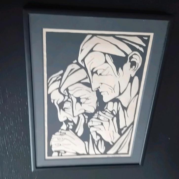 Linoleumsnede - Aanbidding der herders. Ca., Antiek en Kunst, Kunst | Etsen en Gravures, Ophalen of Verzenden