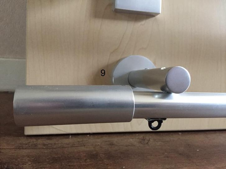 Wandsteun 9 cm Wepro Circle zilver rail roede glad aluminium, Huis en Inrichting, Stoffering | Gordijnen en Lamellen, Nieuw, Ophalen of Verzenden
