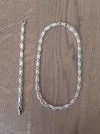 Leuke ketting / halsketting + armband, Ophalen of Verzenden, Gebruikt, Zilver, Overige materialen