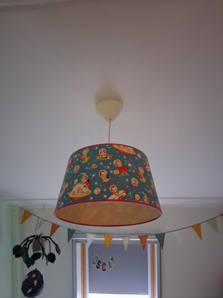 Michael miller space astronaut retro vintage kinder lamp, Ophalen of Verzenden, Minder dan 50 cm