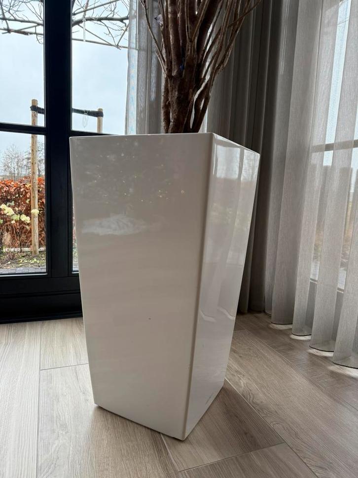 LECHUZA CUBICO hoogglans wit, Huis en Inrichting, Woonaccessoires | Zuilen en Pilaren, Gebruikt, Ophalen