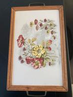 Mooie oude dienblad met porseleinen tegel vintage, Antiek en Kunst, Antiek | Porselein, Ophalen of Verzenden